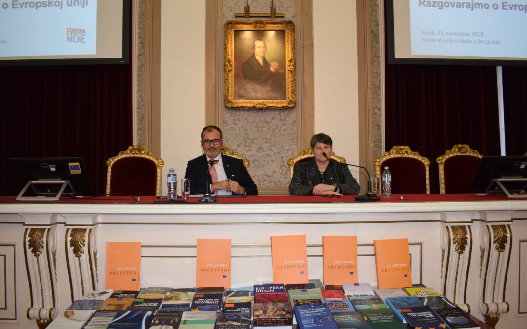 AMBASADOR FABRICI I REKTORKA POPOVIĆ NA DEBATI EVROPSKOG POKRETA U SRBIJI