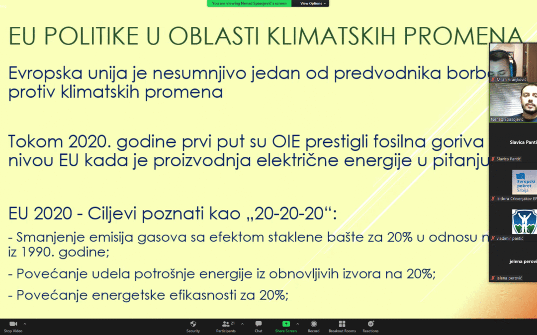 RADIONICA: MONITORING JAVNIH POLITIKA U OBLASTI KLIMATSKIH PROMENA