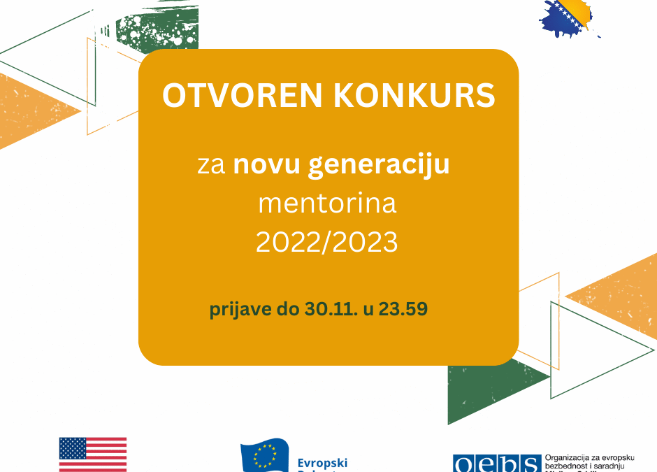 OTVOREN KONKURS ZA NOVU 2022/23 GENERACIJU MENTORINA iz BiH! PODELI SVOJE ZNANJE