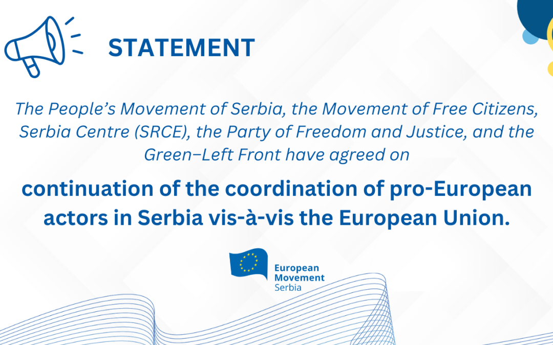 PRESS RELEASE on the continuation of coordination of pro-European actors in Serbia vis-à-vis the European Union
